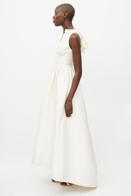 Oscar de la Renta Bridal Spring 2008 Cream Silk Bow Dress