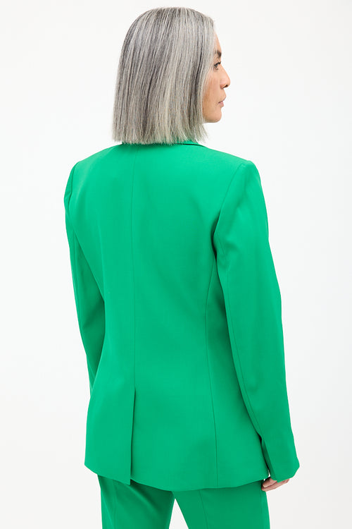 Oscar de la Renta Green Wool Fitted Blazer