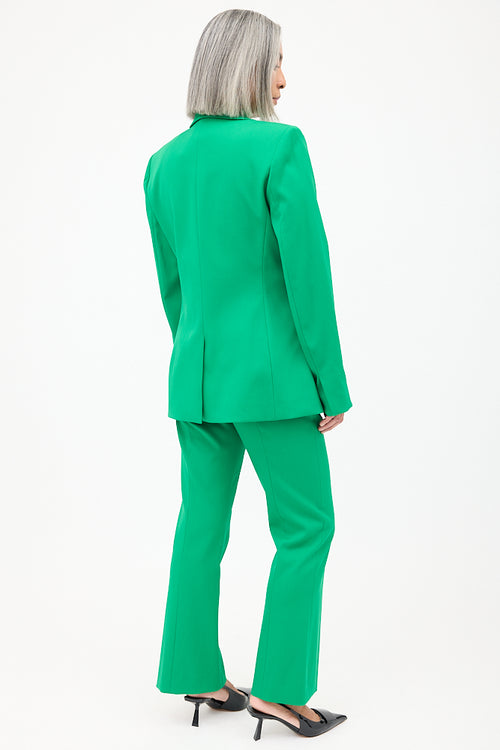 Oscar de la Renta Green Wool Fitted Blazer