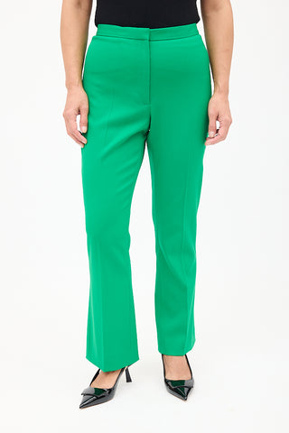 Oscar de la Renta Green Wool High Waist Trouser