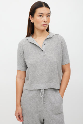 Oscar de la Renta Grey Knit Co-Ord Set