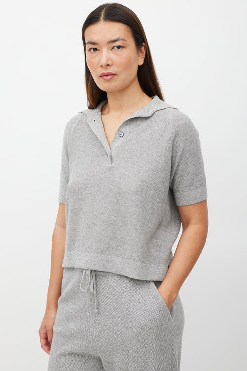 Oscar de la Renta Grey Knit Co-Ord Set