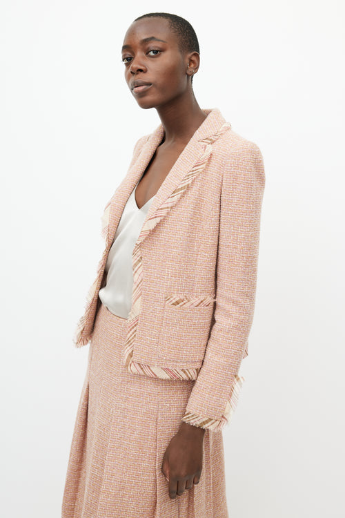 Oscar de la Renta Pink Tweed Skirt Suit