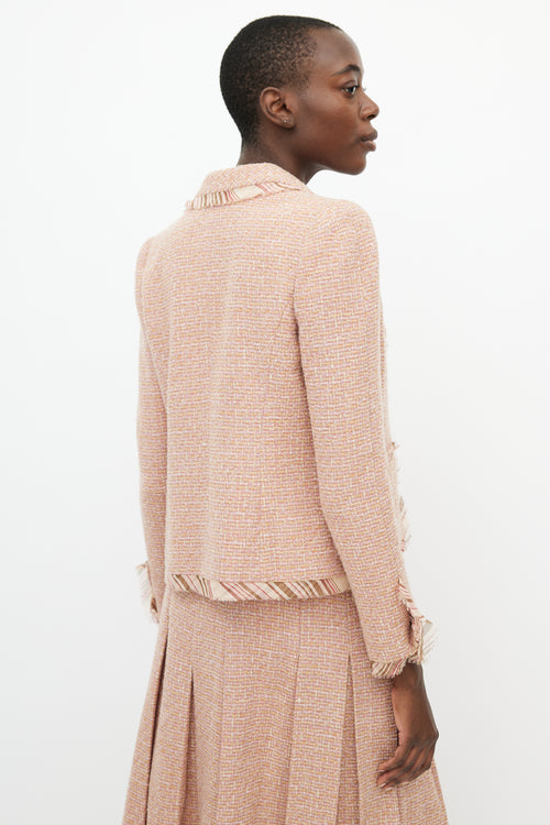 Oscar de la Renta Pink Tweed Skirt Suit