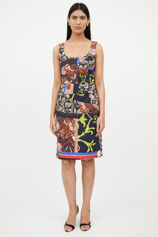 Oscar de la RentaBrown 
Multi Patchwork Dress