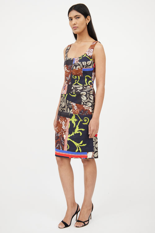 Oscar de la RentaBrown 
Multi Patchwork Dress