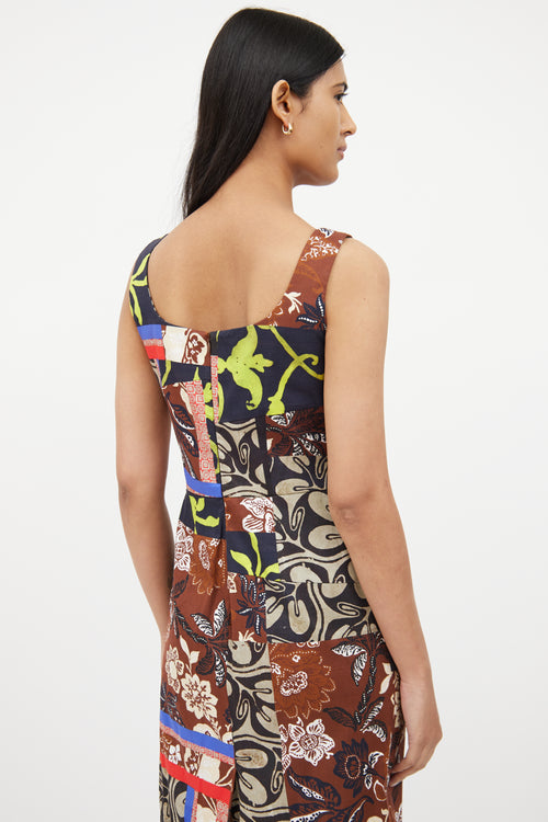 Oscar de la RentaBrown 
Multi Patchwork Dress