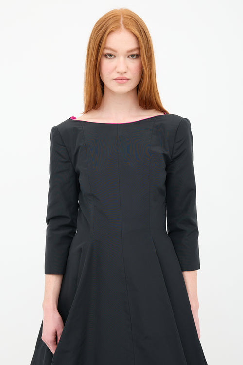 Oscar de la Renta Button Up Back A-Line Dress