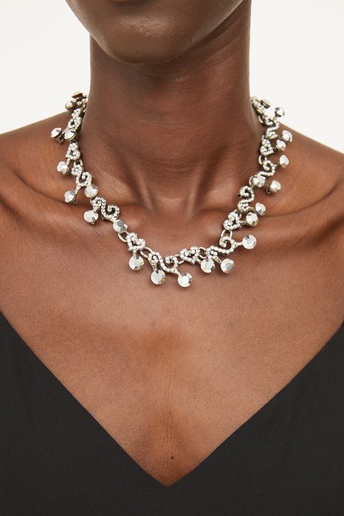 Otazu Silver Tone Heart 
Swirl Choker