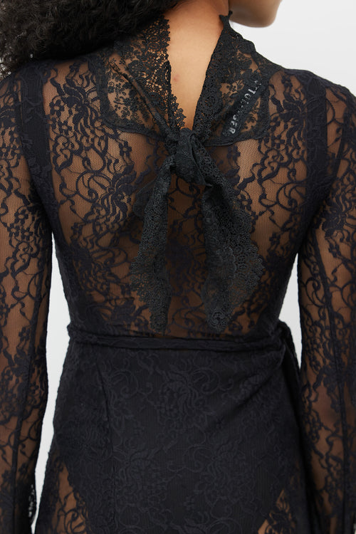 Ottolinger Black Lace Sheer Gown