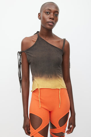 Ottolinger Brown 
Yellow Asymmetrical Tie Top