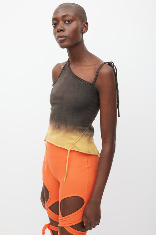 Ottolinger Brown 
Yellow Asymmetrical Tie Top