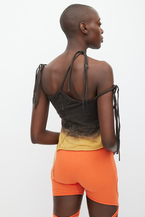 Ottolinger Brown 
Yellow Asymmetrical Tie Top