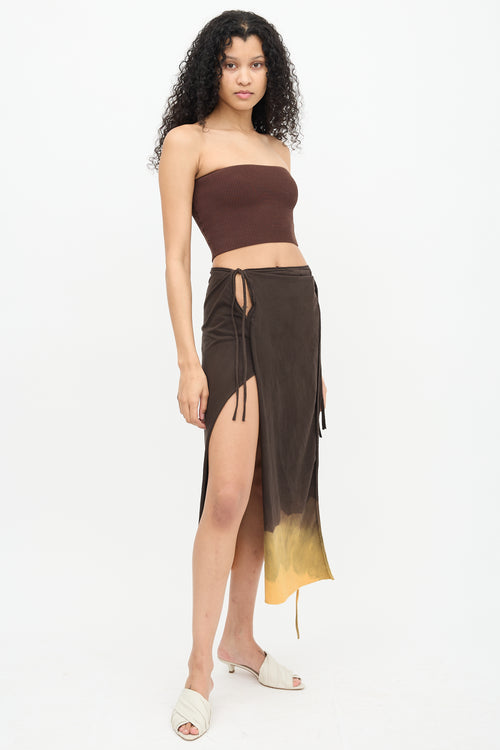 Ottolinger Brown 
Orange Midi Wrap Skirt