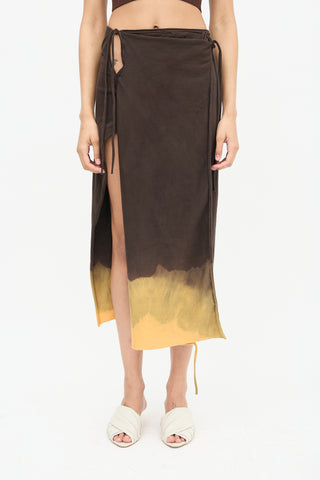 Ottolinger Brown 
Orange Midi Wrap Skirt