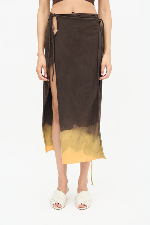 Ottolinger Brown 
Orange Midi Wrap Skirt