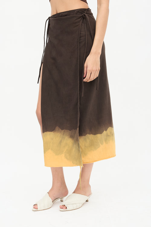 Ottolinger Brown 
Orange Midi Wrap Skirt