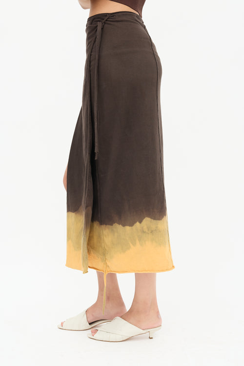 Ottolinger Brown 
Orange Midi Wrap Skirt