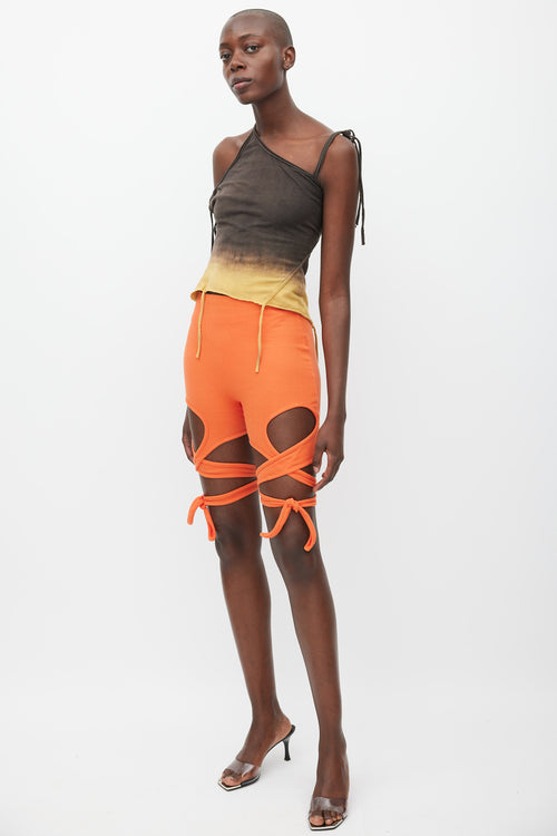 Ottolinger Orange Ribbed Tie Shorts