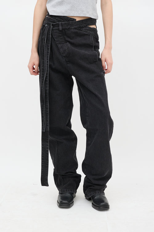 Ottolinger X ISKO Dark Wash Asymmetrical Cut Out Jeans