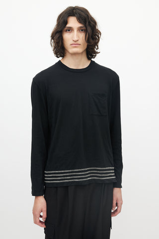 Our Legacy Black Cotton Long Sleeve Surge Stitch T-Shirt