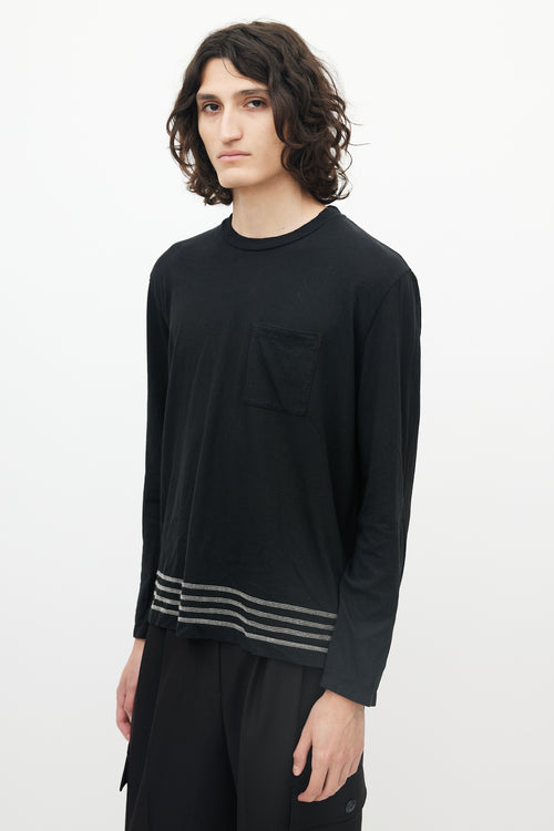 Our Legacy Black Cotton Long Sleeve Surge Stitch T-Shirt