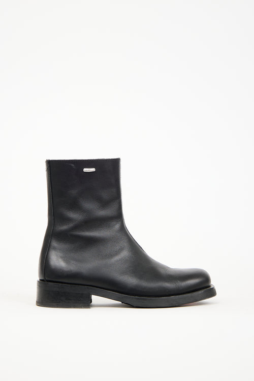 Our Legacy Black Leather Camion Ankle Boot