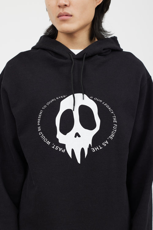 Our Legacy Black Maverick Skull Print Loose Hoodie