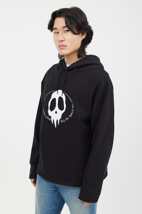 Our Legacy Black Maverick Skull Print Loose Hoodie