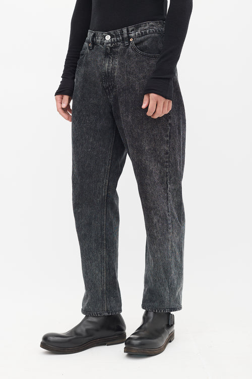 Black Woven Formal Cut Jeans