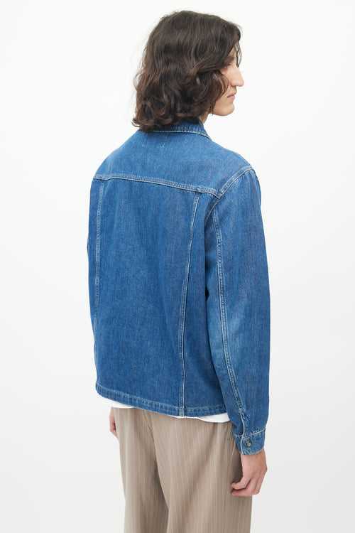 Our Legacy Blue Denim Snap Button Shirt Jacket