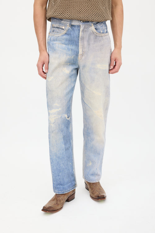 Our Legacy Blue Distressed Trompe L
oeil Jeans