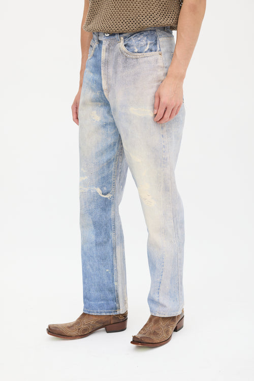 Our Legacy Blue Distressed Trompe L
oeil Jeans