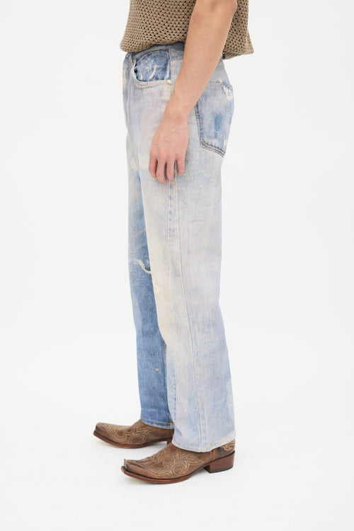 Our Legacy Blue Distressed Trompe L
oeil Jeans