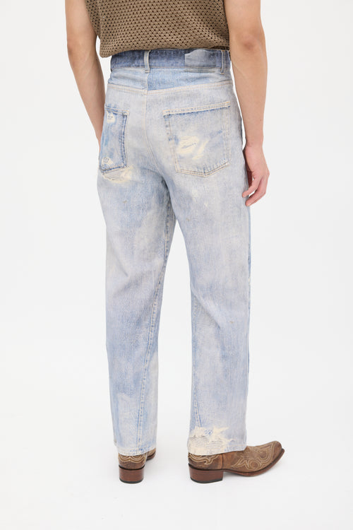 Our Legacy Blue Distressed Trompe L
oeil Jeans