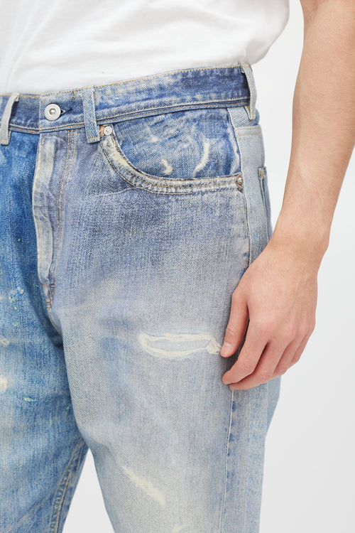 Our Legacy Blue Distressed Trompe L
oeil Jeans