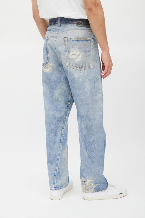 Our Legacy Blue Distressed Trompe L
oeil Jeans