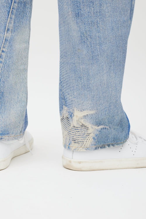 Our Legacy Blue Distressed Trompe L
oeil Jeans