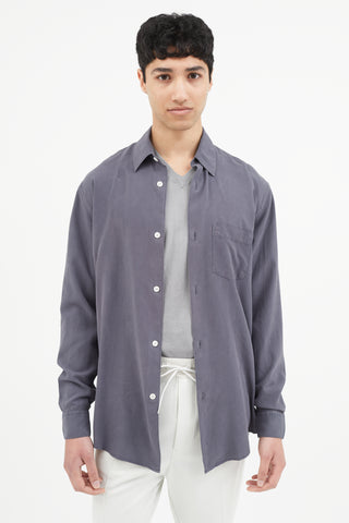 Our Legacy Blue Silk Shirt