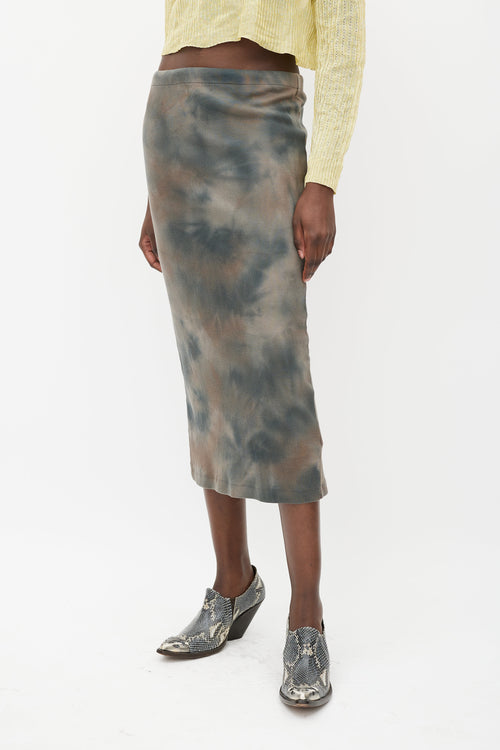 Brown 
Grey Tie Dye Skirt