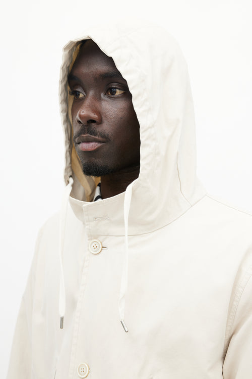 Our Legacy Cream Waxed Cotton Hooded Coat