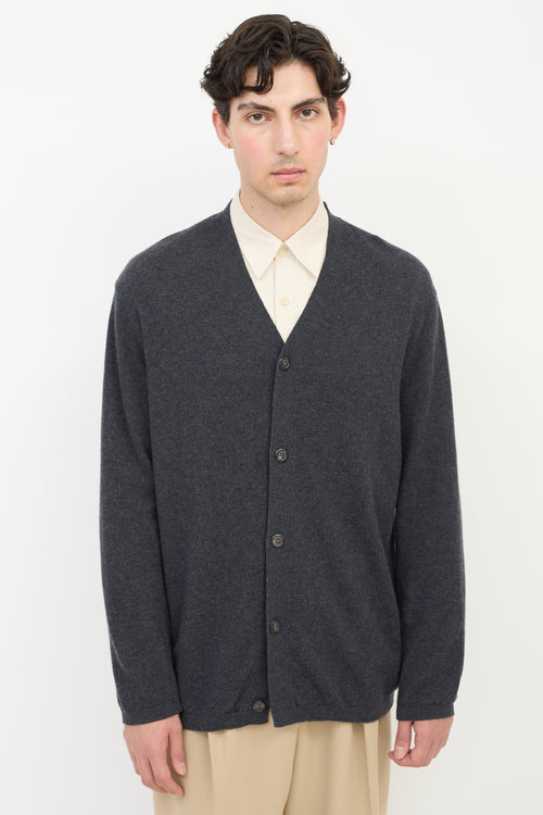 Our Legacy Dark Grey Wool V-Neck Cardigan