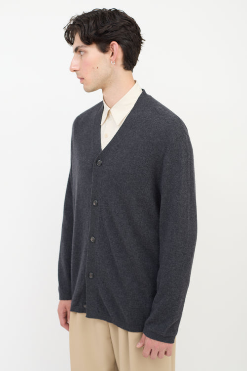 Our Legacy Dark Grey Wool V-Neck Cardigan