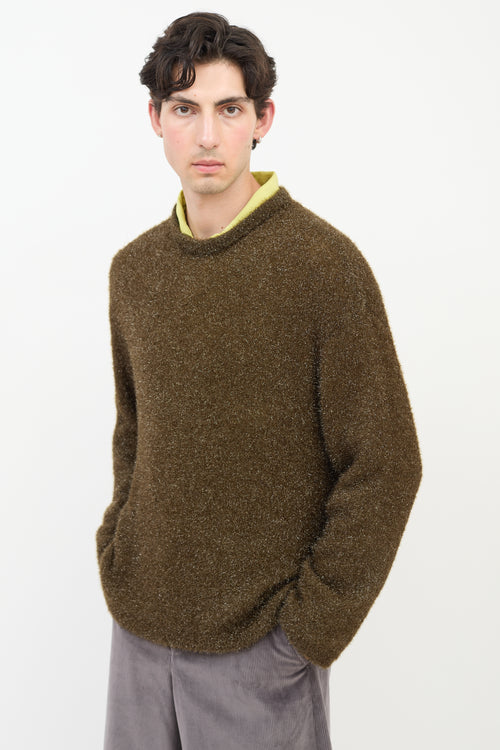 Our Legacy Green Tinsel Sonar Round Neck Sweater