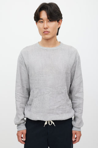 Our Legacy Grey Linen Drawstring Top