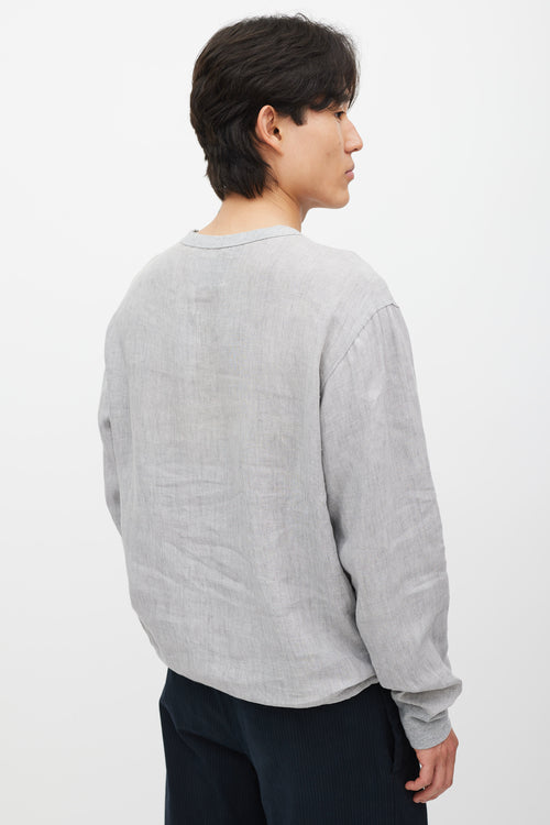 Our Legacy Grey Linen Drawstring Top