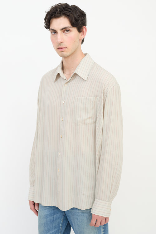 Our Legacy Grey 
Multicolour Above Striped Shirt