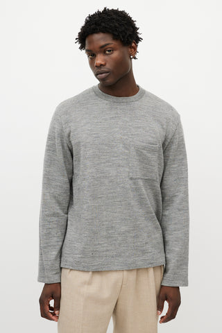 Our Legacy Grey Wool Longsleeve Top