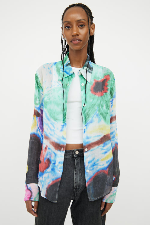 Our Legacy Multi Colour Tie-Dye Button Front Top