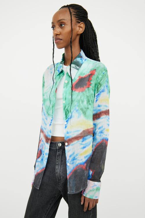 Our Legacy Multi Colour Tie-Dye Button Front Top